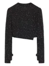 Courrèges Tweed Cropped Jacket In Black