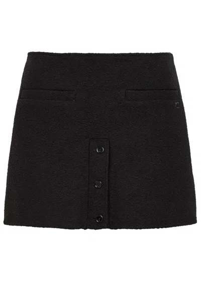 Courrèges Tweed Mini Skirt In Black