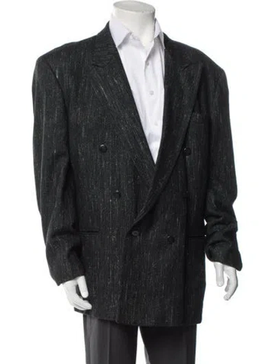 Pre-owned Courrèges Tweed Pattern Blazer In Black