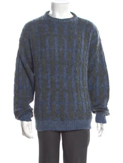 Pre-owned Courrèges Tweed Pattern Crew Neck Pullover In Gray