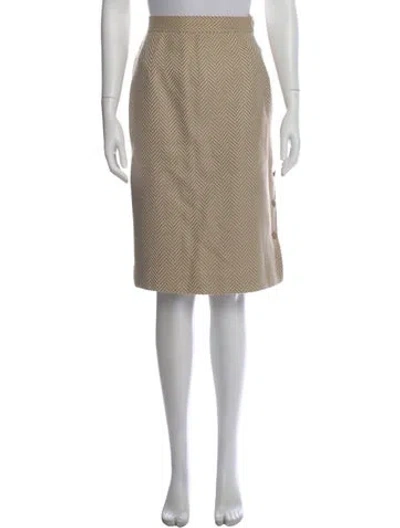 Pre-owned Courrèges Tweed Pattern Knee-length Skirt In Neutral