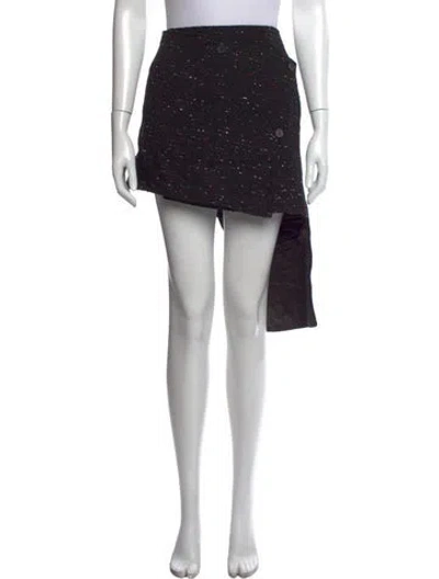 Pre-owned Courrèges Tweed Pattern Mini Skirt W/ Tags In Black