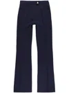 Courrèges 70's Twill Bootcut Trousers In Blue