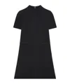 Courrèges Short-sleeve Twill A-line Mini Dress In Black