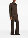Courrèges Twill Bootcut Trousers In Brown