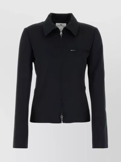 COURRÈGES TWILL JACKET WITH CHEST POCKET AND COLLARED NECK