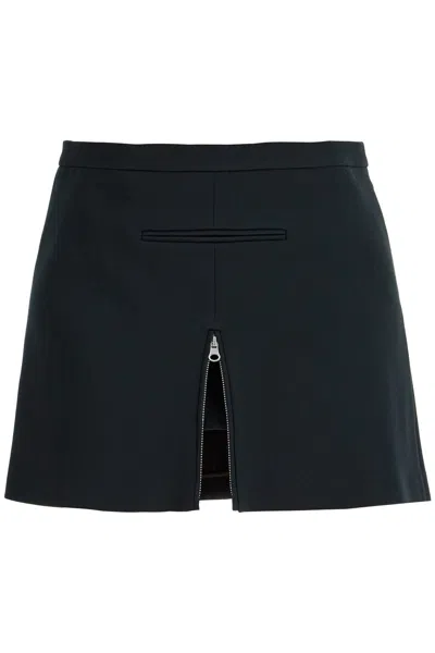 Courrèges Black Tailored Zipped Twill Miniskirt In 9999 Black