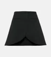 Courrèges Ellipse Black Twill Mini Skirt In Black