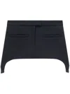 Courrèges Twill Suspenders Mini Skirt In Black