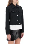 Courrèges Twill Trucker Jacket In In Black