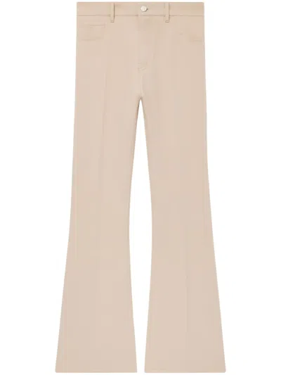 Courrèges Twill-weave Bootcut Trousers In Neutral