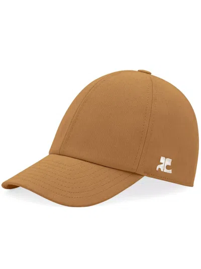 Courrèges Twill-weave Cotton Cap In Neutrals