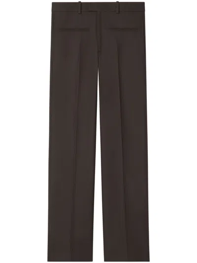 Courrèges Twill-weave Straight-leg Trousers In Brown