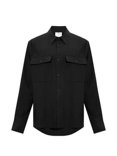 Courrèges Twill Workwear Shirt In Black