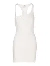 Courrèges Crewneck Mini Sleeveless Fitted Ribbed Dress In White