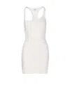 Courrèges Crewneck Mini Sleeveless Fitted Ribbed Dress In White