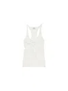 Courrèges Twist-detail Top With Deep V-neckline In White