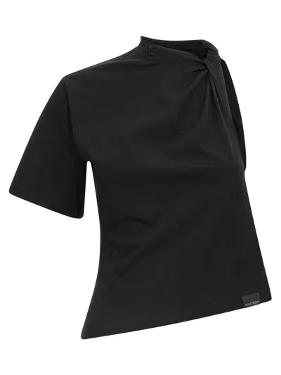 Courrèges Twist Asymmetrical T-shirt In Black