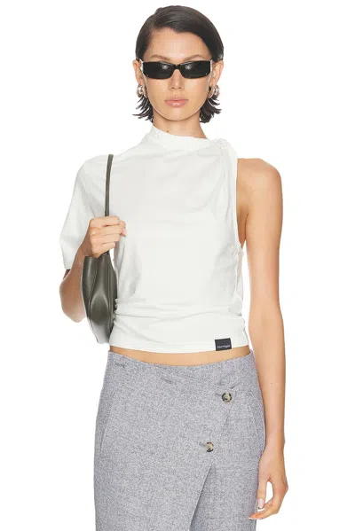 Courrèges Twist Asymmetrical T-shirt In White
