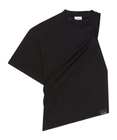 Courrèges Twist Asymmetrical Top In Black
