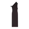 Courrèges Houndstooth Draped Midi Dress In Chocolate/black
