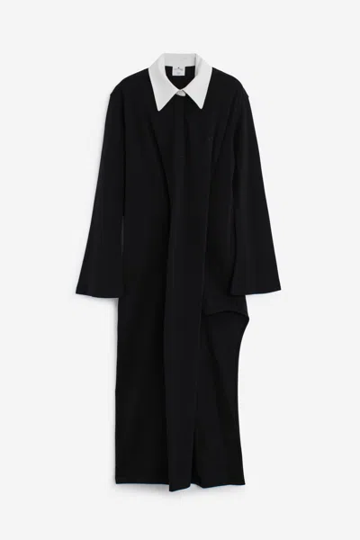 Courrèges Twist Cotton Polo Dress In Black