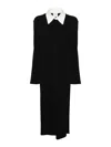 Courrèges Courreges Woman Midi Dress Black Size S Cotton, Polyamide In Black