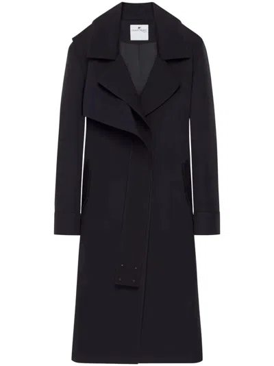 Courrèges Courregès Twist Cotton Trench Coat In Black