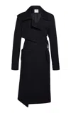 Courrèges Twist Cotton Trench Coat In Navy