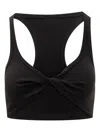 Courrèges Twist Cropped Top In Black