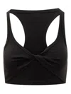 Courrèges Twist Cropped Top In Black