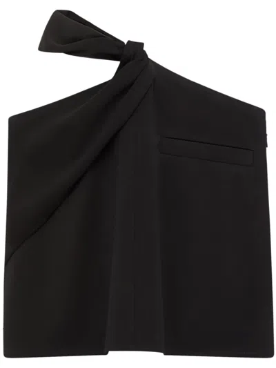 Courrèges Asymmetric Twist-detail Miniskirt In Schwarz