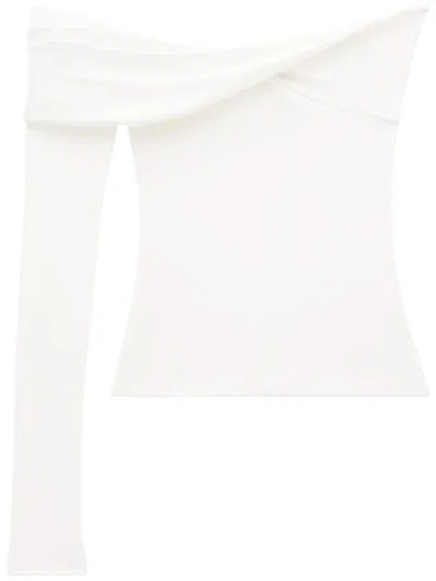 Courrèges Twist-detail Crepe Top In White