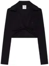 Courrèges Courregès Polo Twist Piqué Crop In Black