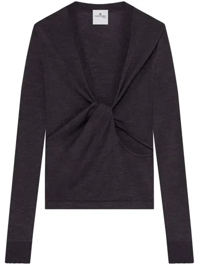 Courrèges Twist-detail Jumper In Grey