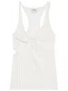 Courrèges Twist-detail Top With Deep V-neckline In White