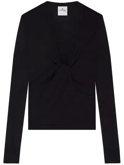 Courrèges Twist-detailing Shirt In Black