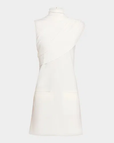 Courrèges Twist Draped A-line Mini Dress In White