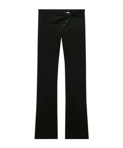 Courrèges Twist-front Bootcut Wool Trousers In Black
