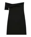Courrèges Twist-front Off-shoulder Crepe Minidress In Black
