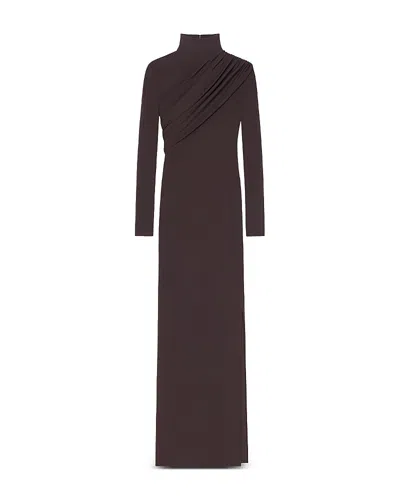 Courrèges Twist Long Sleeve Jersey Gown In Brown