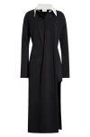 COURRÈGES TWIST LONG SLEEVE POLO MAXI DRESS