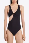 Courrèges Twist One-piece Swimsuit In Blue