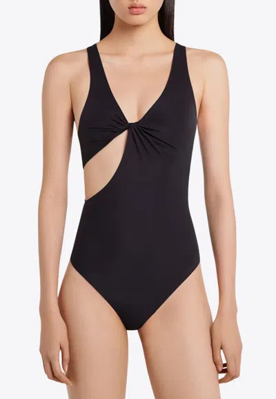 Courrèges Twist One-piece Swimsuit In Black