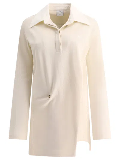 Courrèges Twist Polo Dresses In White