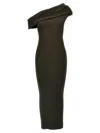Courrèges Twist Rib Knit Long Dresses In Green