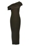 Courrèges Twist Rib Knit Long Dresses In Green
