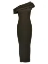 Courrèges Twist Rib Knit Long Dresses In Black