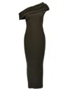 Courrèges Twist Rib Knit Long Dresses In Green