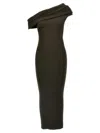 Courrèges Twist Rib Knit Long Dresses In Green